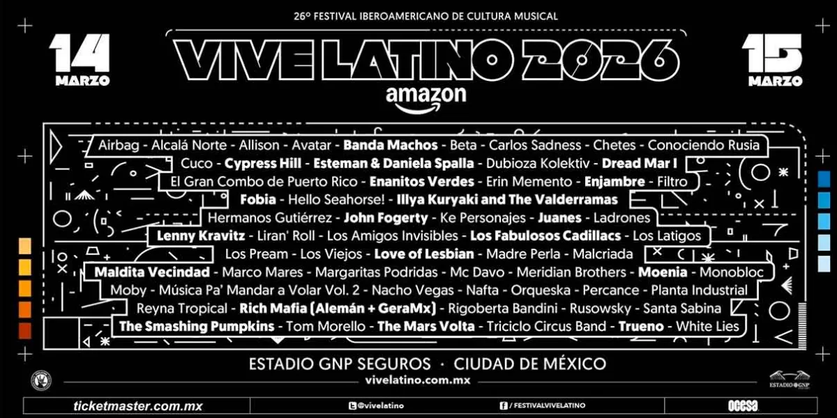   Vive Latino 2026 revela su cartel oficial con más de 50 artistas confirmados