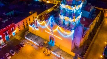 Atlixco: roban reflectores del templo de Santa María de la Natividad en pleno centro histórico