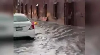 Aguacero derribó árboles, inundó plaza y negocios en Atlixco