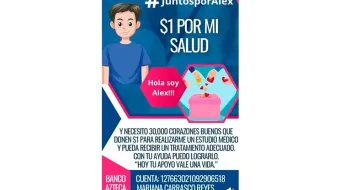 Solidaridad en Oriental: buscan recaudar fondos para estudio médico urgente de Álex, joven con cáncer