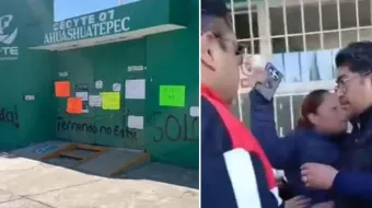 Entre gritos y empujones, director es retirado tras hallar a alumno calcinado en Tlaxcala