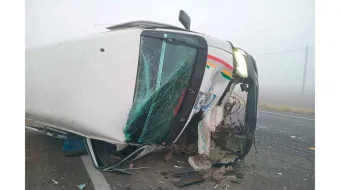 Conductor resulta lesionado tras volcadura en la carretera El Seco–Esperanza