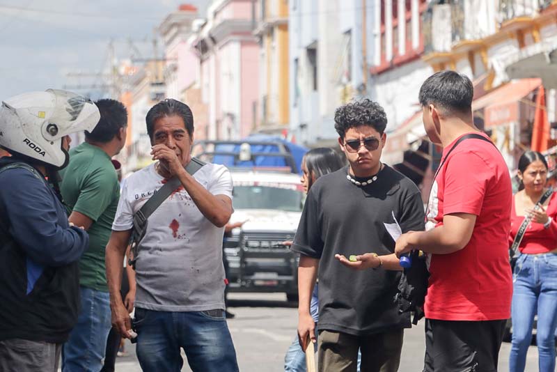 13 personas heridas tras operativo contra comerciantes en el Centro Histórico de Puebla