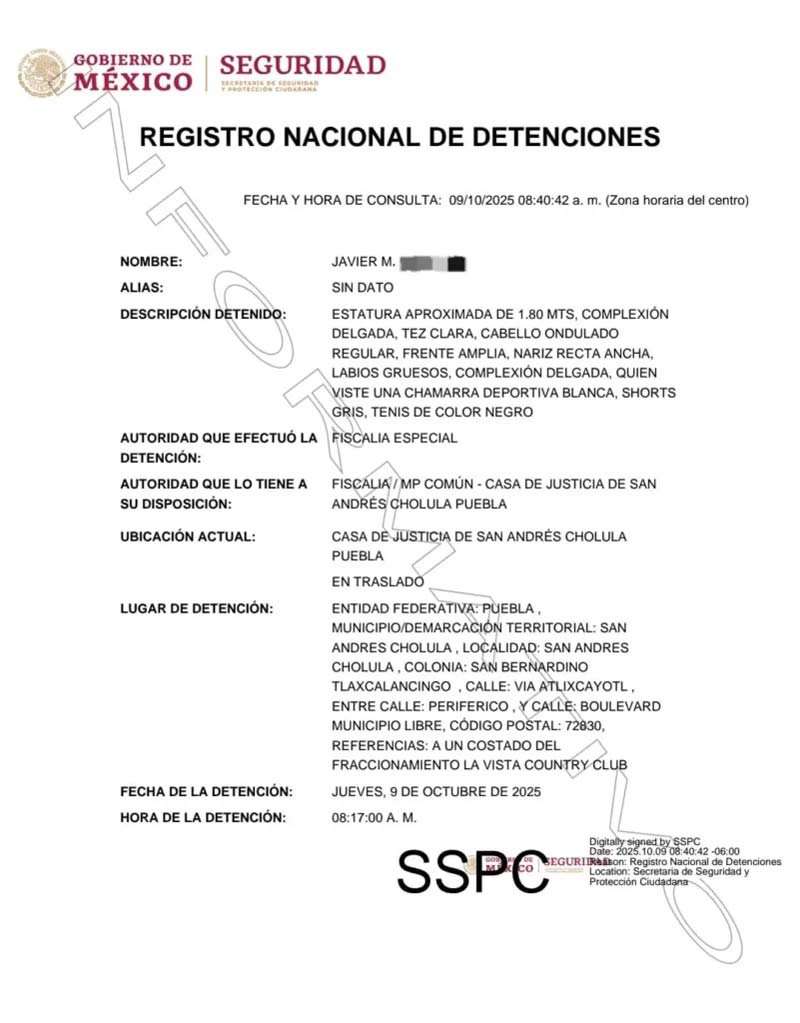 Arrestan al dueño de Mamita’s y 40 Grados en la Vía Atlixcáyotl