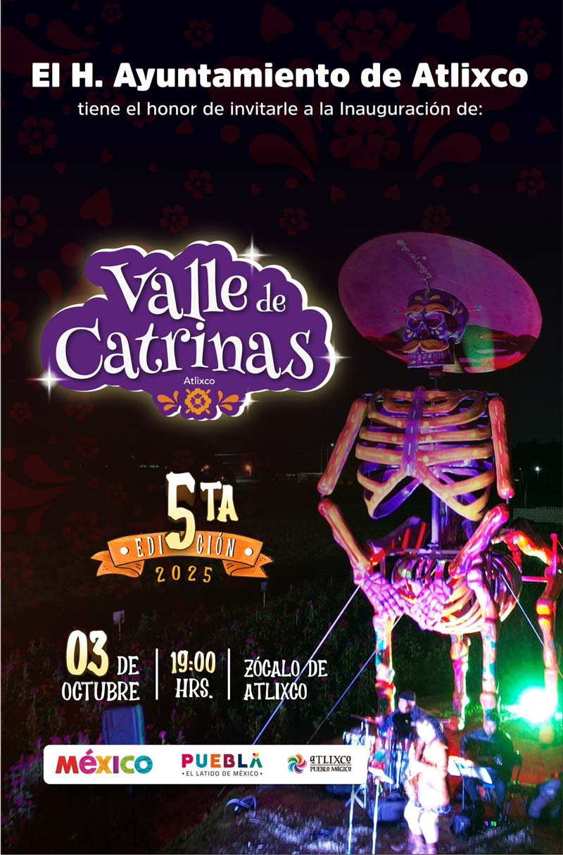Atlixco inaugura con éxito el Festival Internacional Valle de Catrinas 2025