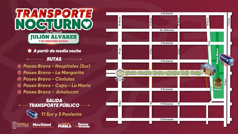 Accesos cerrados al Zócalo y Paseo Bravo; habrá transporte público nocturno por fiestas patrias