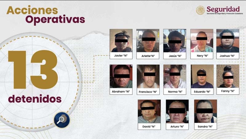 En 11 cateos, detienen a 13 personas implicadas en asesinato de colaboradores de Clara Brugada