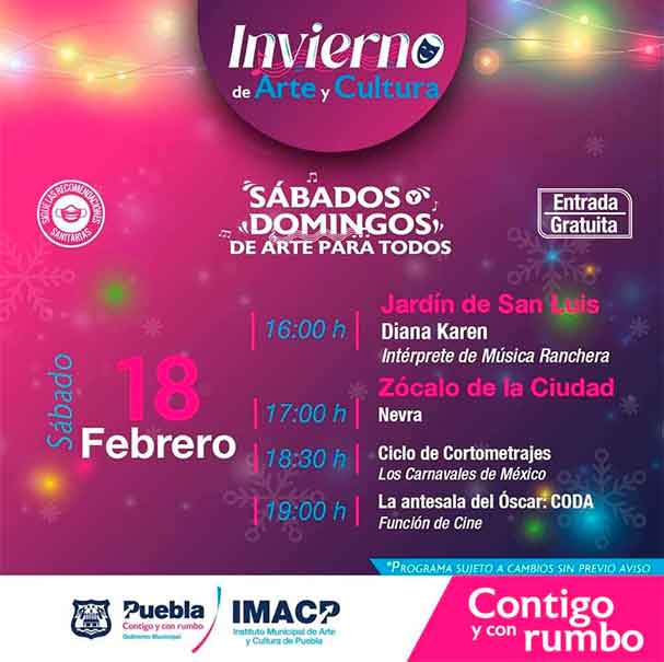 Fin de semana cultural en Puebla capital con talleres, cine, música y danza