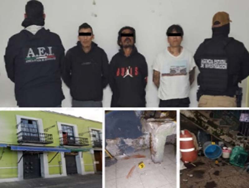 Fiscalía Puebla asegura a tres implicados en hallazgo de cuerpo entambado