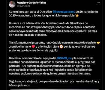 Garduño resalta logros en el INM