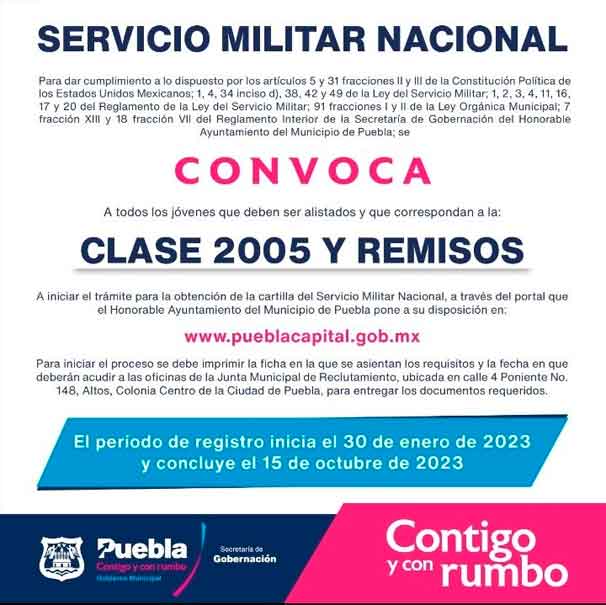 Jóvenes nacidos en 2005 ya pueden tramitar la Cartilla del Servicio Militar