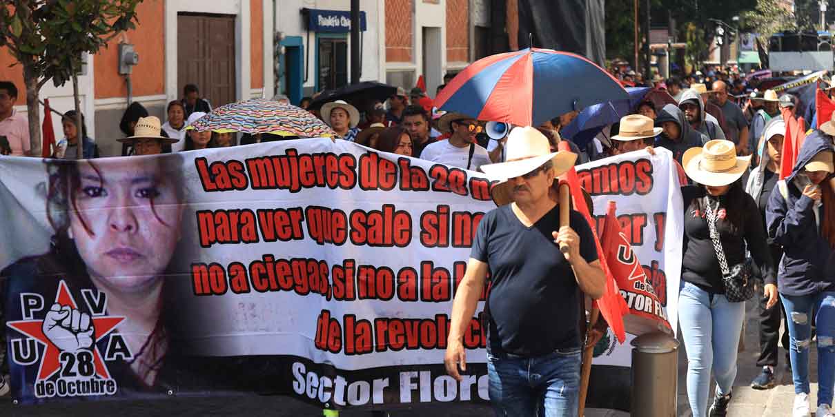 Marcha de la 28 de Octubre paraliza el Centro Histórico; exigen justicia por asesinato de Meztli Sarabia