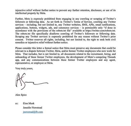 Musk amenaza con demandar a Meta por utilizar secretos Twitter para lanzar su nueva aplicación Threads