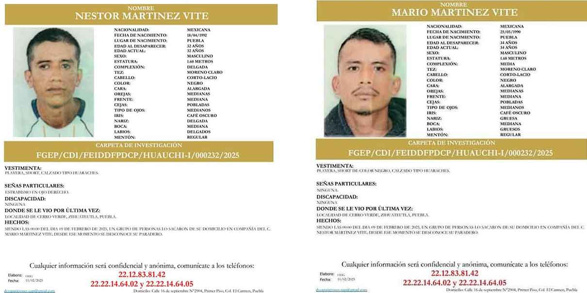 Desaparecidos en Puebla