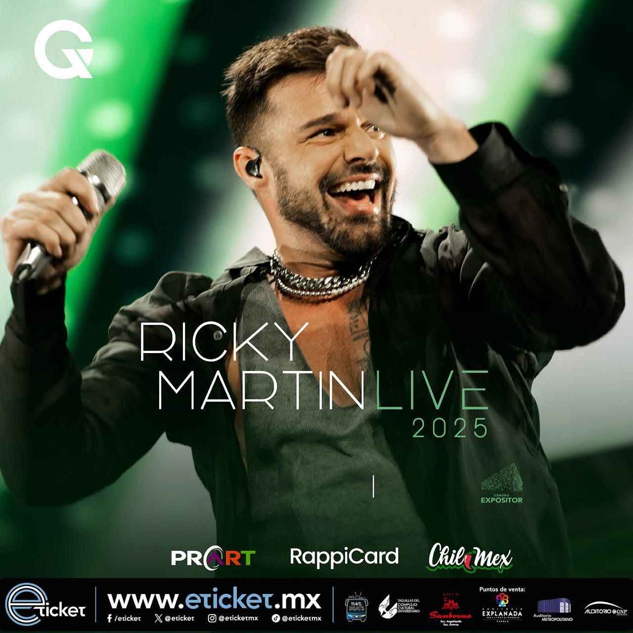 Ricky Martin traerá su ritmo y pasión a Puebla con “Live 2025”
