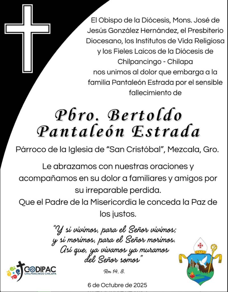 Sacerdote desaparecido en Guerrero es hallado muerto con impactos de bala