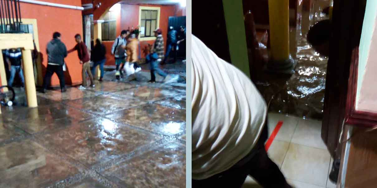 Intensa lluvia en Chiautzingo deja afectaciones en iglesia de San Nicolás Zecalacoayan