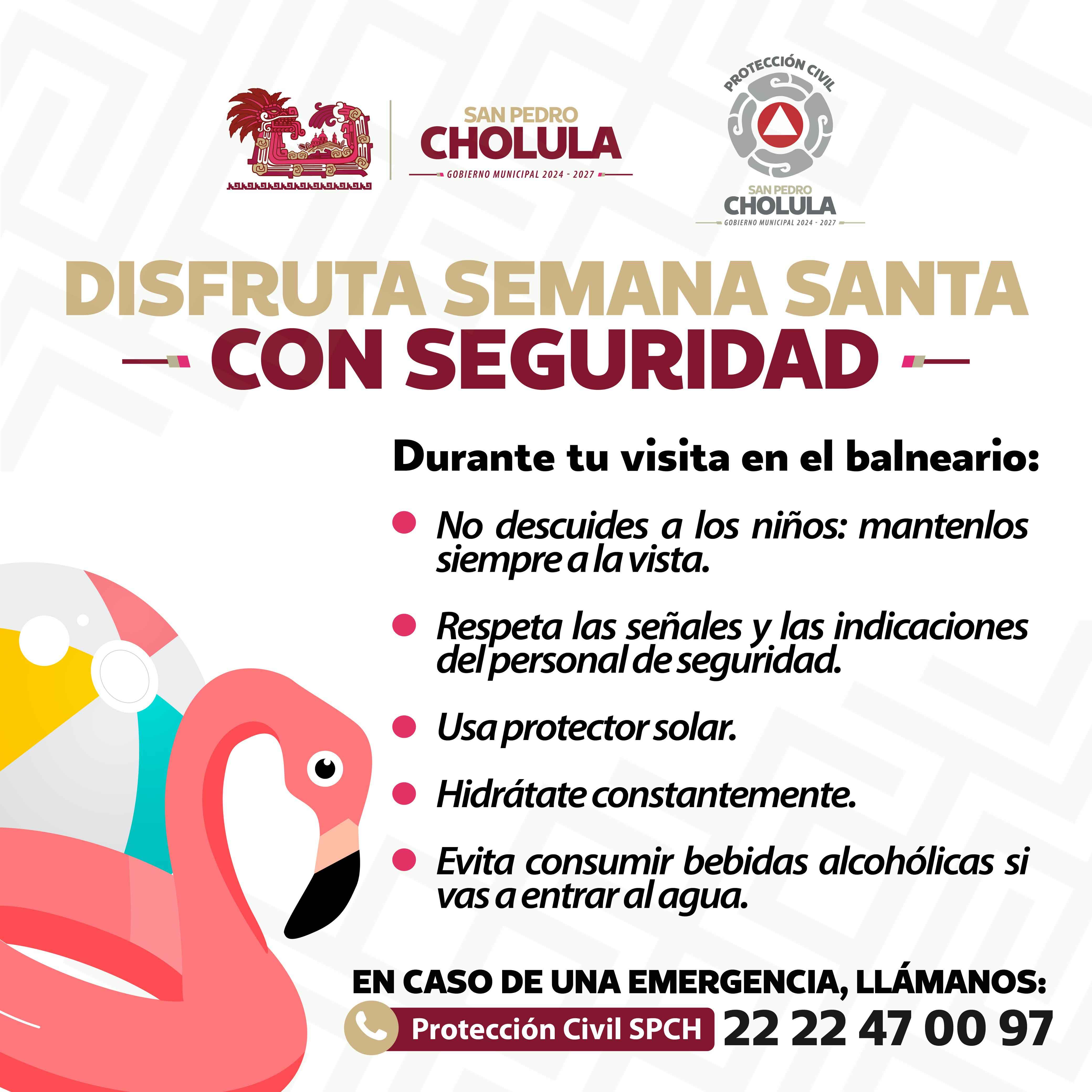 Protección Civil de San Pedro Cholula supervisa balnearios durante Semana Santa