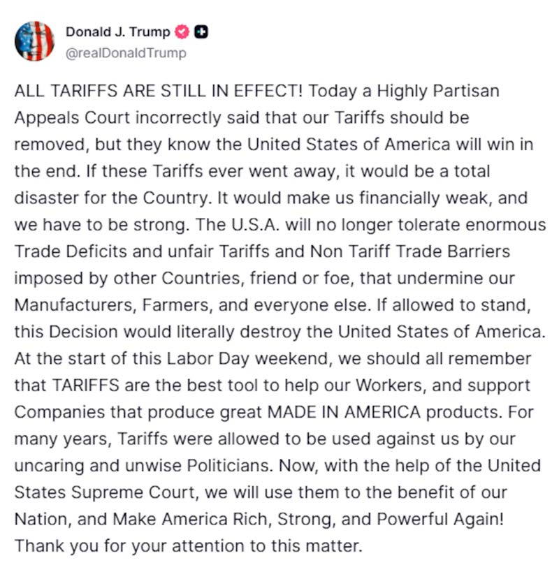 Tribunal de EU falla en contra de los aranceles impuestos por Trump