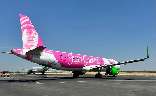 avión rosa