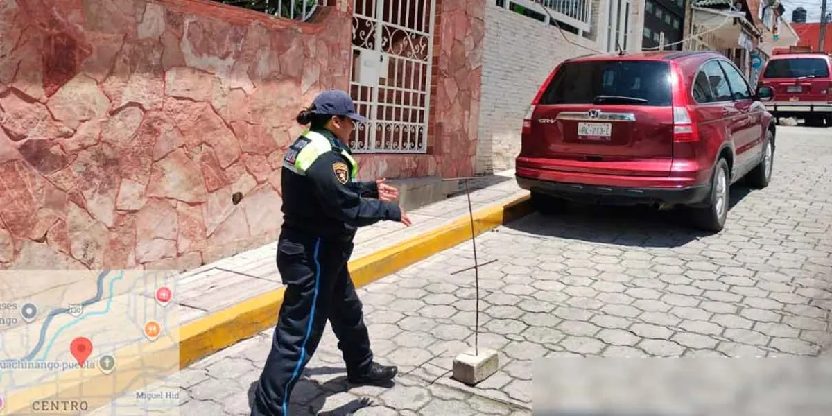  Retiran “apartalugares” de calles de Huauchinango para una movilidad segura