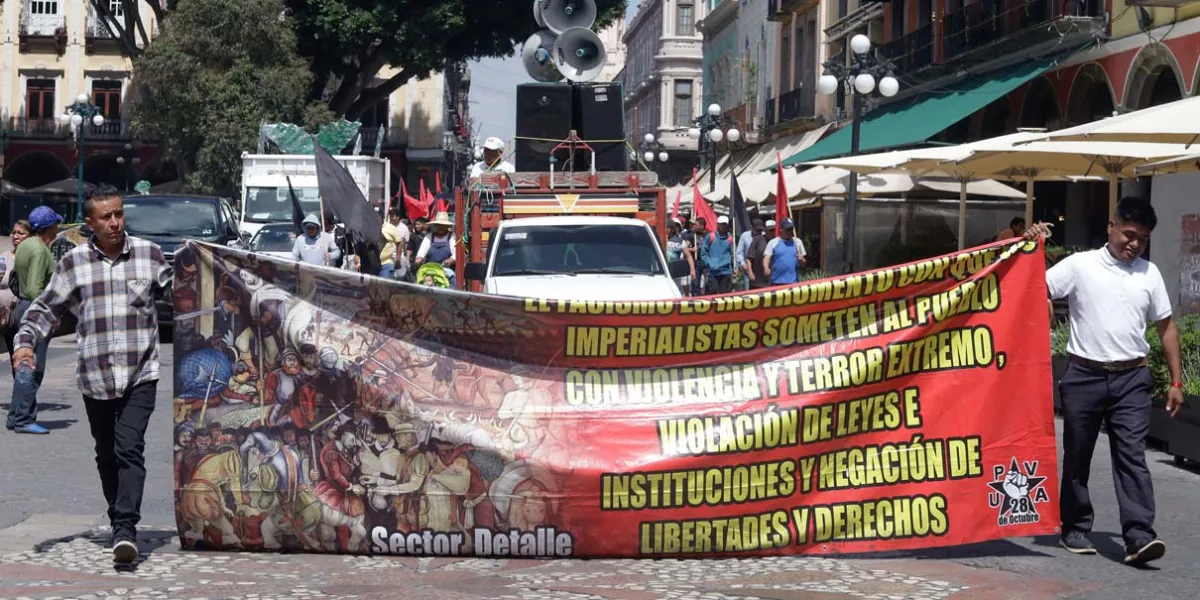 La 28 de Octubre no quemó el autobús del RUTA, dicen durante manifestación