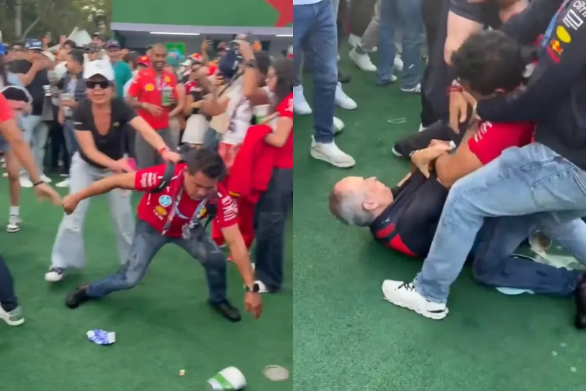 Pelea viral en el GP de México termina con fanático bailando el ‘Za za za’