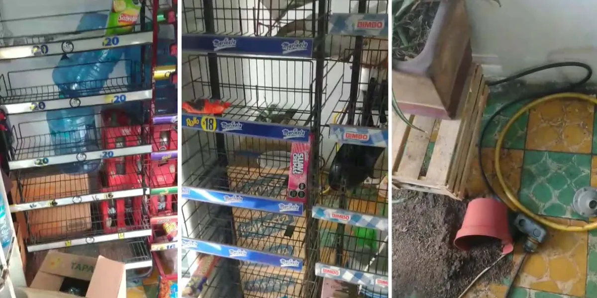 Delincuentes vacían local en Texmelucan; se llevaron hasta la comida