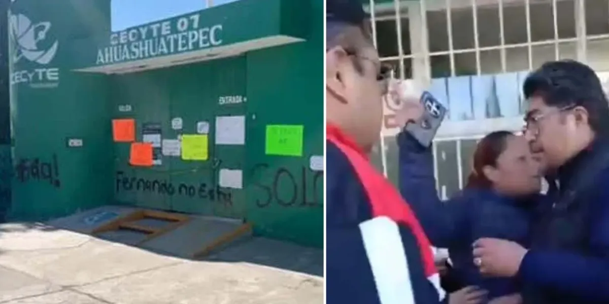 Entre gritos y empujones, director es retirado tras hallar a alumno calcinado en Tlaxcala