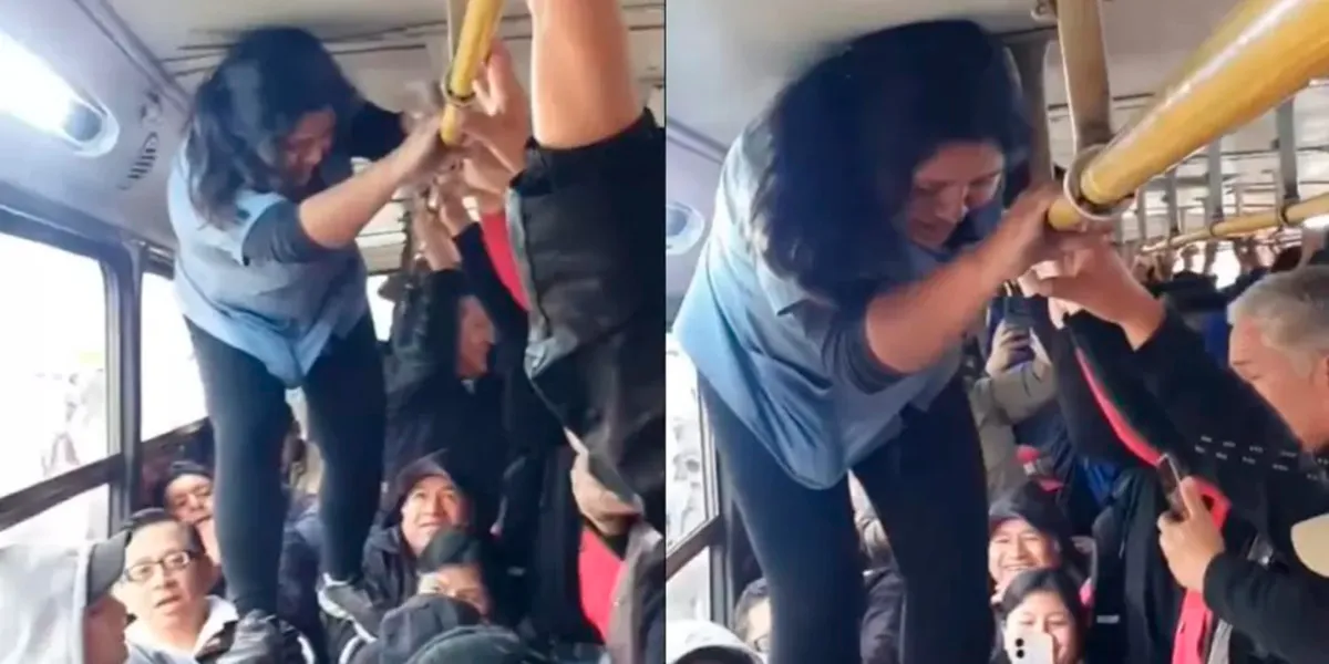 VIDEO. Cobradora peruana pasa por encima de usuarios con tal de cobrar 
