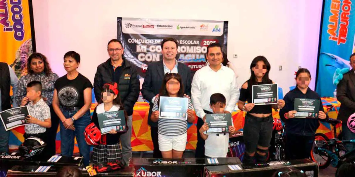 Premian en Puebla a 713 participantes del concurso infantil “Mi compromiso con el agua”