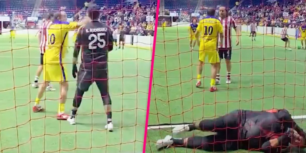 Explotó el ‘10’: Cuauhtémoc Blanco suelta cachetadón a portero de Chivas en partido de leyendas