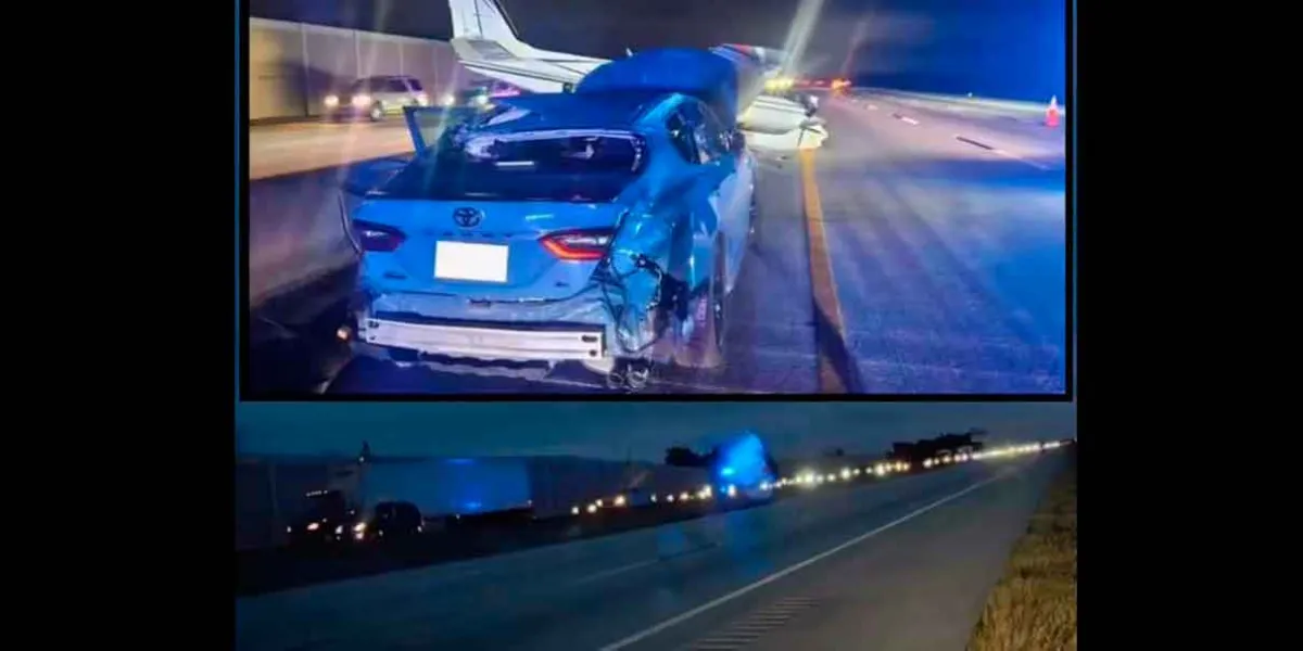 ChatGPT Plus  Avión aterriza de emergencia en la I-95 de Florida y provoca choque con un automóvil