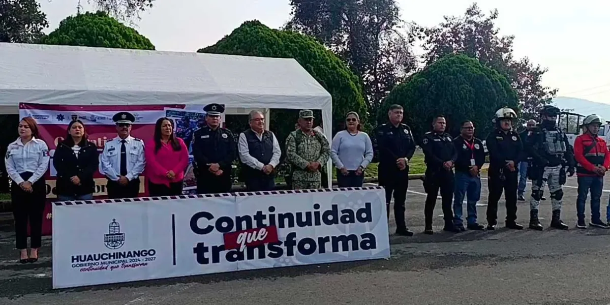 Despliegue del 320 elementos por Operativo Navidad Segura en Huauchinangp