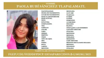 Paola Rubí desapareció en el tianguis de Texmelucan 