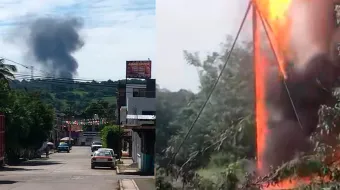 Incendio en quemador de Pemex alarma a habitantes de Venustiano Carranza