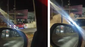 Y es burla, conductores juegan arrancones en el Circuito Juan Pablo II