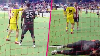 Explotó el ‘10’: Cuauhtémoc Blanco suelta cachetadón a portero de Chivas en partido de leyendas