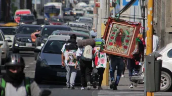 Peregrinos hacia la Basílica avanzan con resguardo en Puebla; se mantiene vigilancia especial