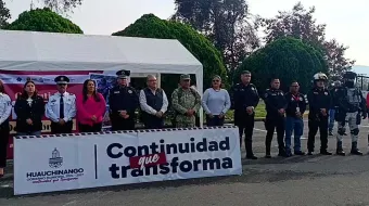 Despliegue del 320 elementos por Operativo Navidad Segura en Huauchinangp