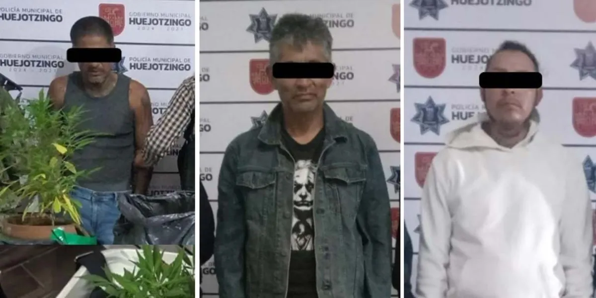 Detienen a sujetos con Cristal y marihuana en Huejotzingo