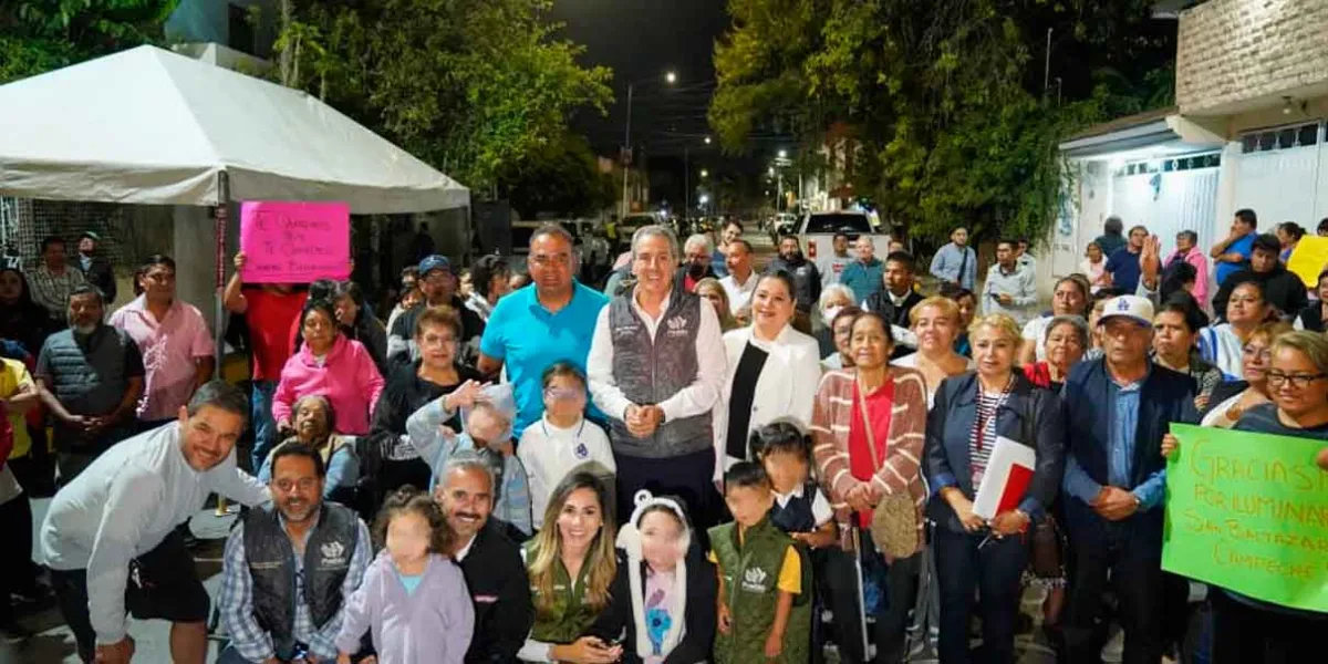 Inaugura Pepe Chedraui modernización de luminarias LED en San Baltazar Campeche