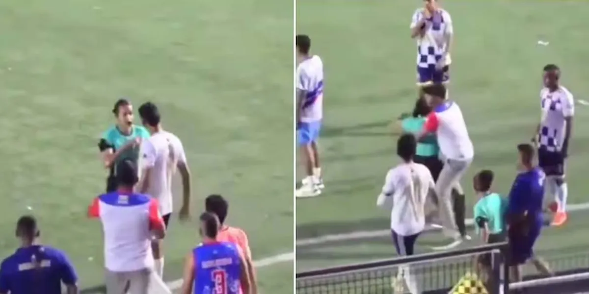  Jugador golpea a la árbitra y ella responde con patada tras tarjeta roja