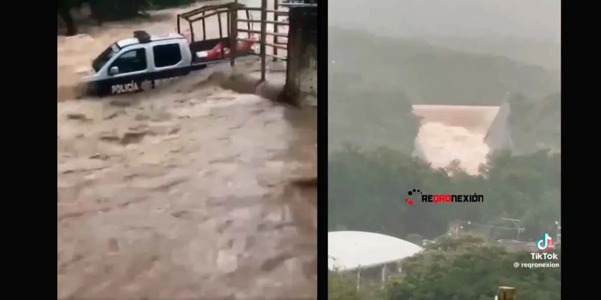 Huracán Priscilla provoca desbordamiento de ríos e inundaciones en la Sierra Gorda de Querétaro