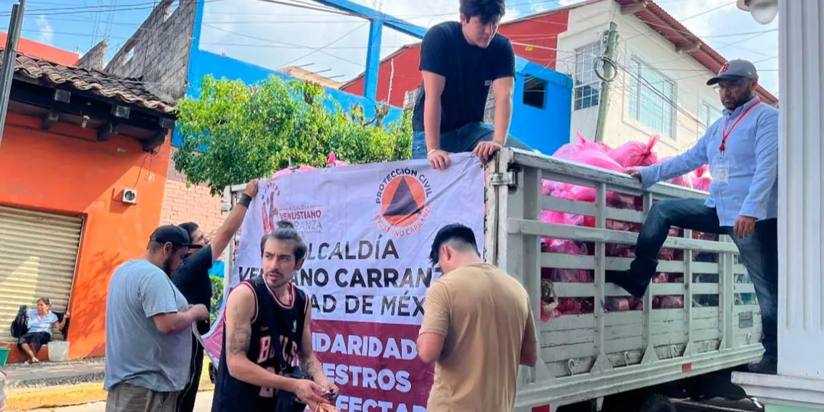 Huauchinango recibió víveres de la alcaldía Venustiano Carranza de CDMX