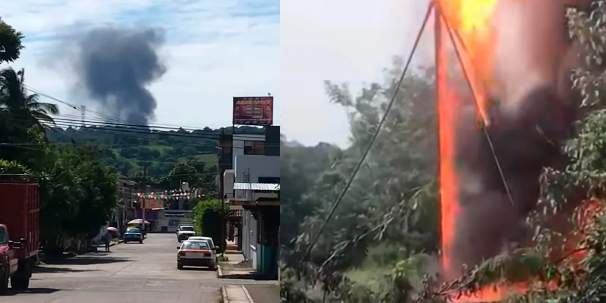 Incendio en quemador de Pemex alarma a habitantes de Venustiano Carranza