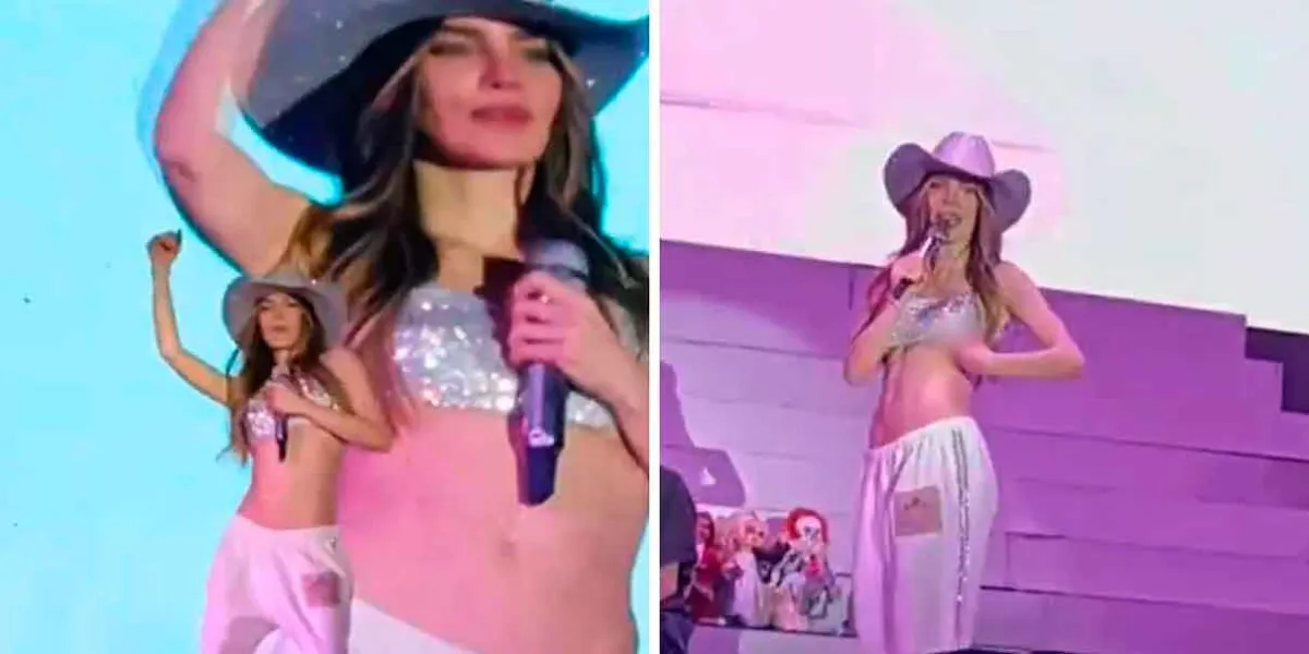Belinda brilla en Querétaro pese a accidente de vestuario 
