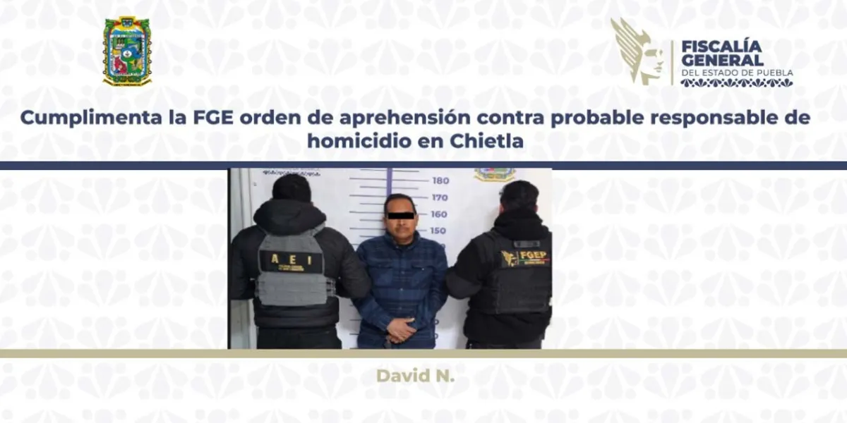 Detienen a implicado en doble homicidio en Chietla