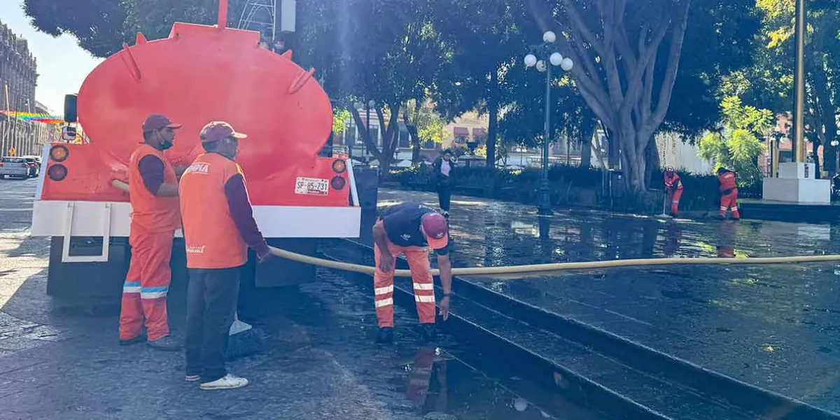 Fuerza 2000 participa en jornada de limpieza en el Centro Histórico de Puebla
