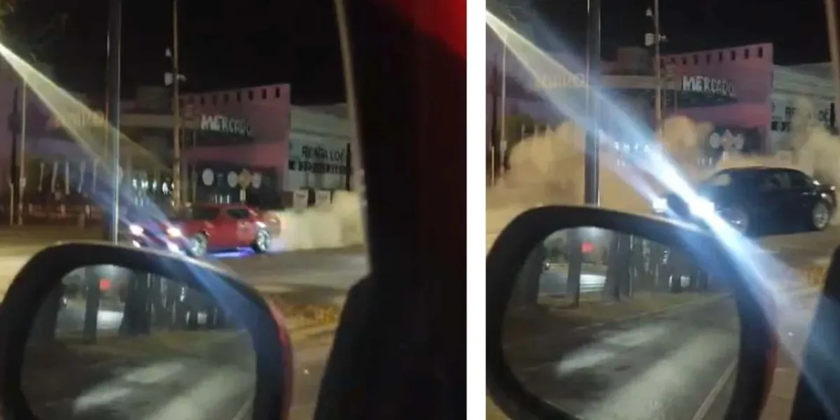 Y es burla, conductores juegan arrancones en el Circuito Juan Pablo II